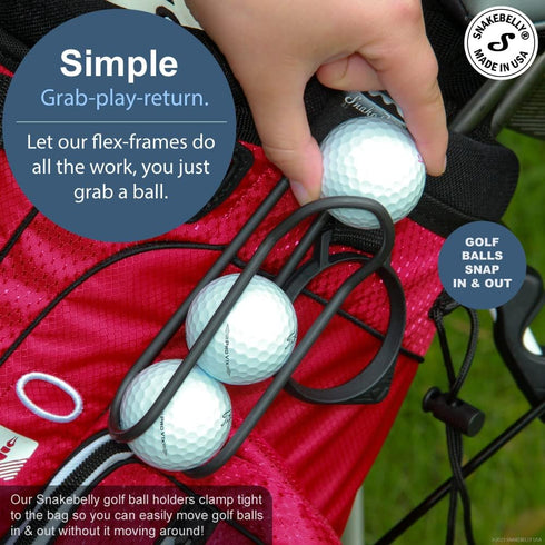 SnakeBelly Golf Ball Holder - PRO, Quick-Draw Release, Silver