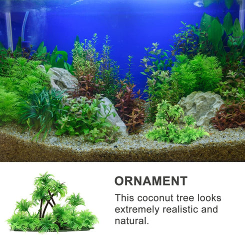 balacoo Plastic Aquarium Coconut Plants, Artificial Palm Model Trees for Fish Tank Decorations and Scenery