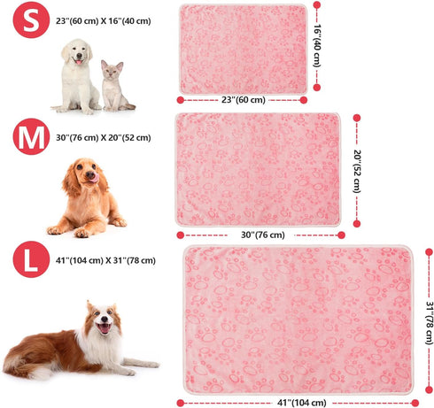 LeapSheep 3-Pack Pet Blankets for Dogs Cats, Heart Pattern Super Soft Fluffy Blankets for Small Medium Large Dogs and