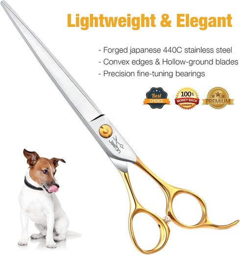 Trimming 7" JASON Dog Grooming Scissors Shears - Cats Shears Professional Pets Scissor Kit for Right Handed Groomers