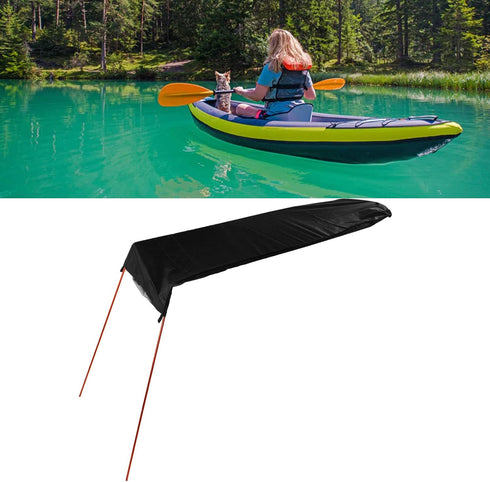 Kayak Sun Shade Canopy, Waterproof Foldable Oxford Fabric Sunshade Awning for Boat and Canoe