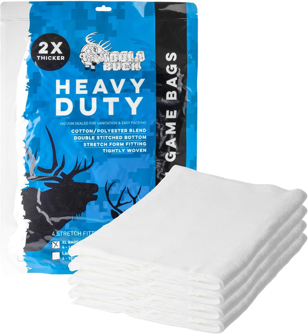 Heavy Duty Deer & Elk Game Bags Hunting, 4-Pack Game Quarter Bags, Choice of L, XL, or Full Body Bag