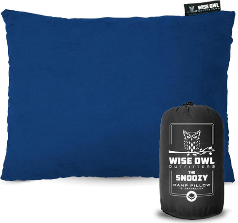 Wise Owl Outfitters Camping Pillow - Memory Foam Travel Pillow for Airplane Sleeping, Hiking, and Outdoor Use