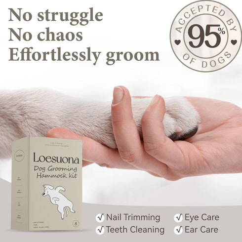 Dog Grooming Hammock for Nail Trimming, Sling for Dogs and Cats with Nail Clippers
