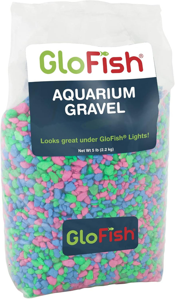 GloFish Aquarium Gravel, Pink/Green/Blue Fluorescent, 5-Pound Bag, 4 x 5 x 9 inches