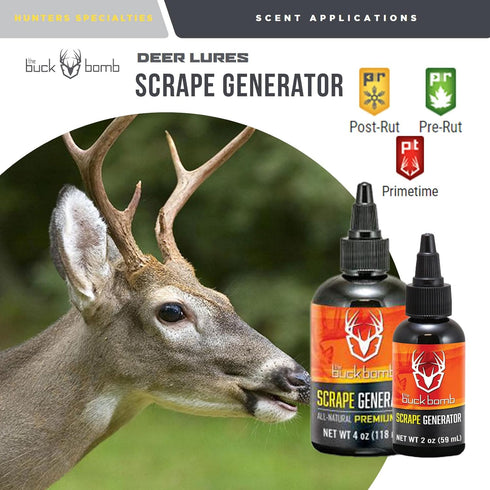 Hunters Specialties Buck Bomb Natural Scrape Generator Liquid Scent w/Wicks | Primetime Deer Buck Lure Attractant