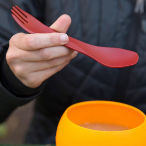 humangear GoBites Uno Travel & Camping Utensils, Portable Multi-Functional Spork, Black Titanium Dining Ware