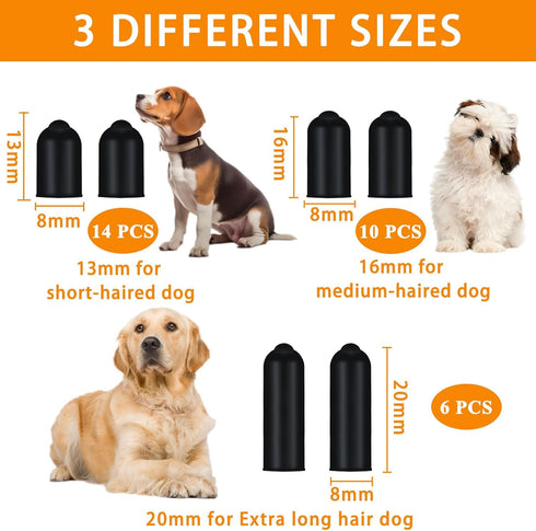 30 Pcs Dog Shock Collar Rubber Tips Training Collar Replacement Parts Silicone Covers Conductive Rubber Sleeve for Dog Training Collar Prongs or Anti Bark Collars Tool (13 mm, 16 mm, 20 mm)