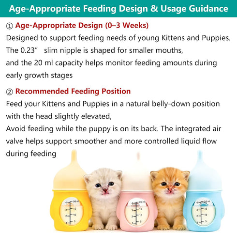 YeulYuuri 20ml) Puppy Bottles for NursingKitten Bottles for NursingPet Feeding Bottle(Yellow