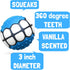 Dog Balls Toys Squeaky Fetch, Rubber Funny Ball Gifts for Large Medium Dogs, Blue White
