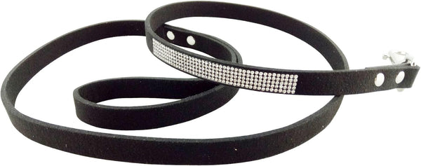 Bling Rhinestone Dog Leash, 4 ft Long & 5/8" Wide for Medium Small Dogs/Cats Training, Walking and Running, Black