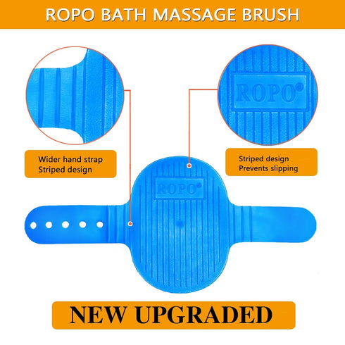 ROPO Dog Grooming Brush, 2pcs Pet Shampoo Bath Brush with Adjustable Ring Handle for Long Short Haired Dogs and Cats