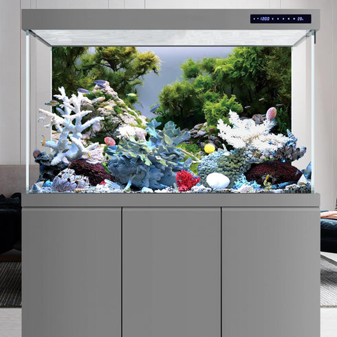 AWERT 30x18 inches Stone Aquarium Background, River Bed & Lake Vinyl Background for Fish Tank