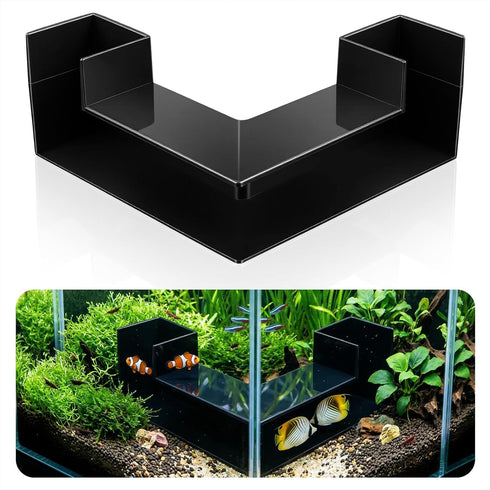 HekouJiub Black Aquarium Cave- Dual-Entrance Fish Tank Tunnel for Aquarium Shrimp & Fish