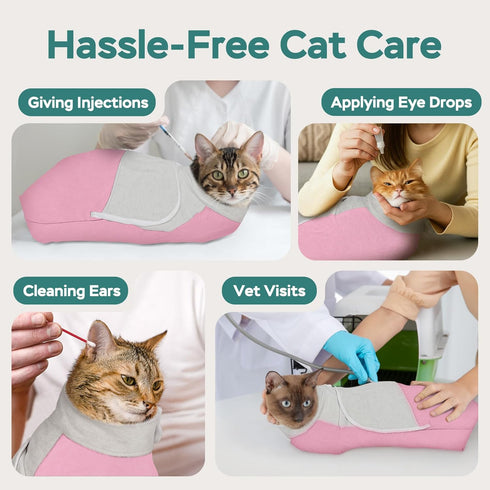 Pawfun Pink-S-2 Self-Adhesive Cat Grooming Wrap