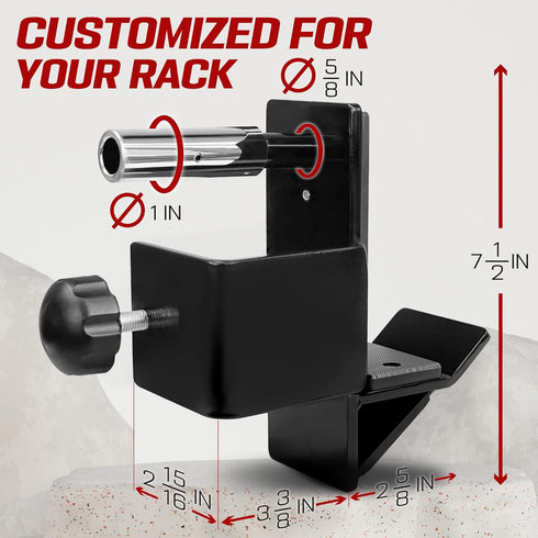 Yes4All Attachments Capacity 1000 LBS for 2x2" Tube - Power Cage including J-Hook, Spotter Arm, Dip Bar