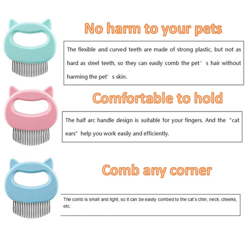 3 Pcs Pet Hair Grooming Massage Comb for Cat Dog, Shedding Brush Shell Comb to Remove Matted Fur (Blue, Green, Pink)