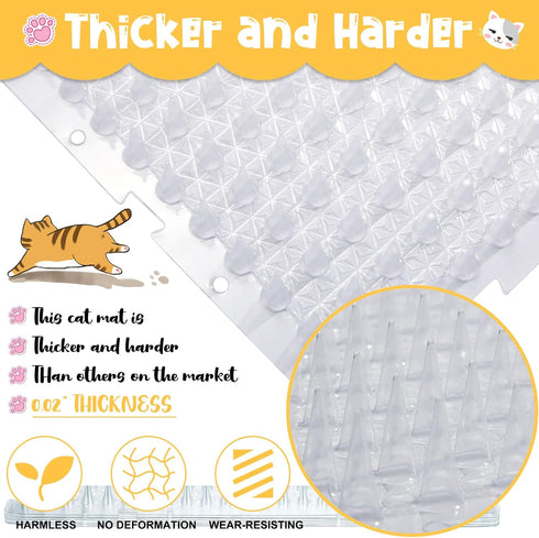 Nuanchu 12 Pieces Cat Repellent Outdoor Mat, Spiked Deterrent Pet Mat for Outdoor Garden Window Sofa