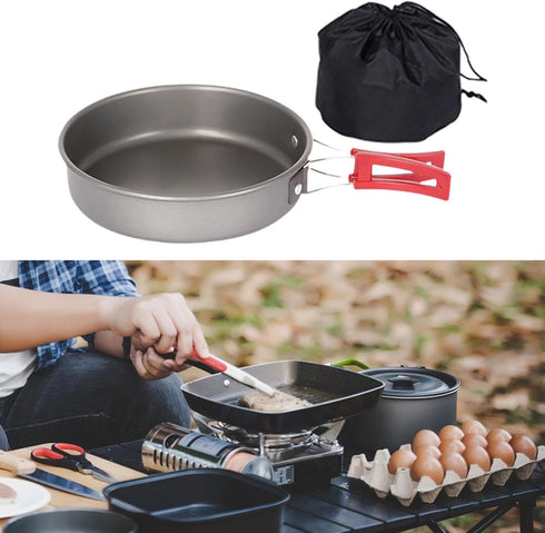 kowaku Backpacking, 15.3 cmx3.5 cm Frying Pan Nonstick Cooking Skillet Portable Professional Easy Clean Saucepan