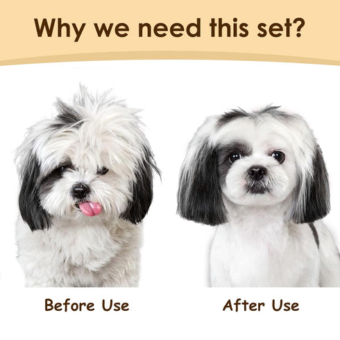 Set 3 1 Professional Deshedding Dog Brush Grooming Kits, for Long-Haired Dogs and Cats - Dog Deshedding Brush