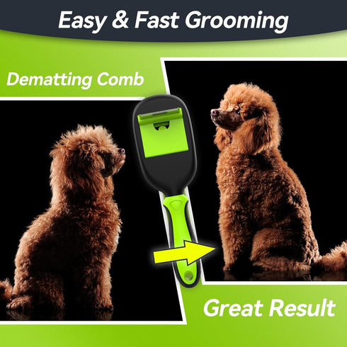 Pet Grooming Brush, 5 in 1 Double Sided Detachable Brush for Shedding Long & Short Haired Dogs, Reduces 95% Shedding