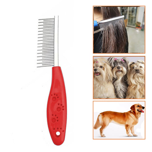 Dog or Cat Comb, Grooming Tool with Short and Long Teeth for Dematting Knots and Tangles for Dogs and Cats
