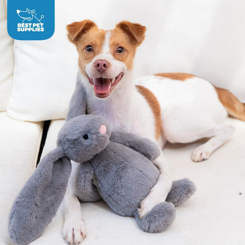 Best Pet Supplies Interactive Bunny Buddy Dog Toy, Crinkle and Squeaky Enrichment for Small Medium Dogs