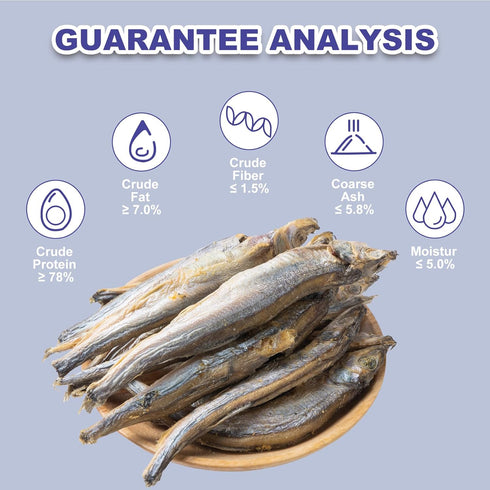 Freeze Dried Fish Dog Treats - Whole Capelin Fish, Natural Single Ingredient, 3 Oz