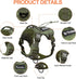 Petmolico Tactical Dog Harness with Leash, No Pull Military Service Dog Harness with Hook and Loop Panels, Army Green XL
