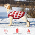 Kuoser Plaid Dog Sweater, Warm Patchwork Design Knitwear for Small Medium Dogs (XS, Red)