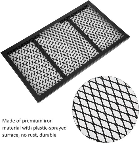Portable Outdoor Folding Table, Camping Table with Aluminum Top & Mesh Layer, Light Metal Grill for BBQ