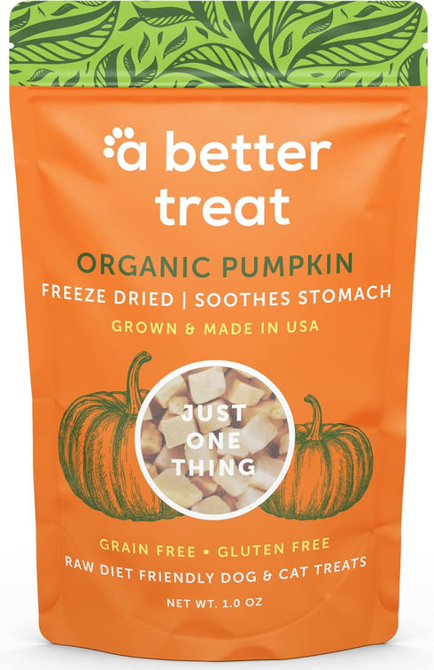 A Better Treat – Freeze Dried Organic Pumpkin Dog and Cat Treats, Healthy Single Ingredient Made in USA