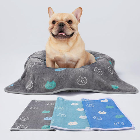 1 Pack 3 Medium(30x20 inch) Blankets Super Soft Fluffy Premium Cute Cat Pattern Pet Blanket Flannel Throw for Dog Puppy