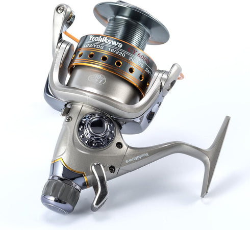 Yoshikawa Baitfeeder Spinning Reel, 5.5:1, 11 High Power Ball Bearings, 30Lb Drag, Saltwater/Freshwater