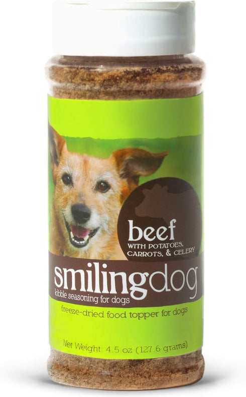 Herbsmith Kibble Seasoning – Freeze Dried Beef Dog Food Topper for Picky Eaters - 4.5oz