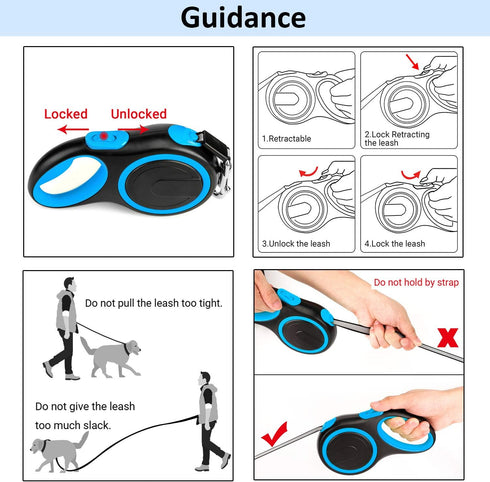 Segarty 26 Ft Retractable Dog Leash for Small, Medium & Large Dogs Up to 110 Lbs, 1 Button Break & Lock