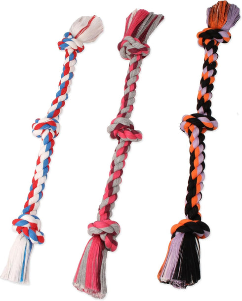 Mammoth Flossy Chews Color Rope Tug, Premium Cotton-Poly Tug Toy for Dogs, Interactive Chew Toy