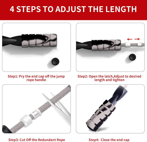 Professional Weighted Jump Rope, Adjustable Tangle-Free with Ball Bearings for Cardio, Endurance Training, Fitness