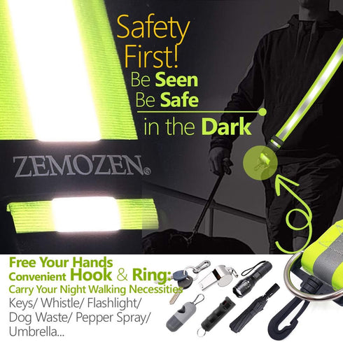 High Visibility Reflective Sash for Walking at Night, Perfect Substitution Reflective Vest, Reflective Jacket, Running