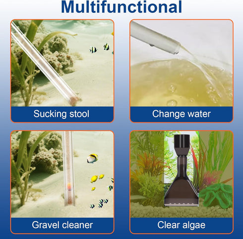 lounginglife Fish Tank Cleaner Kit, Gravel Vacuum for Aquarium, Fish Tank Aquarium Vacuum Gravel Cleaner, Aquarium
