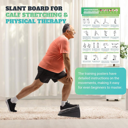 Slant Board for Calf Stretching - 5 Adjustable Angles Incline Board for Squat Wedge, 480 lbs Weight Capacity