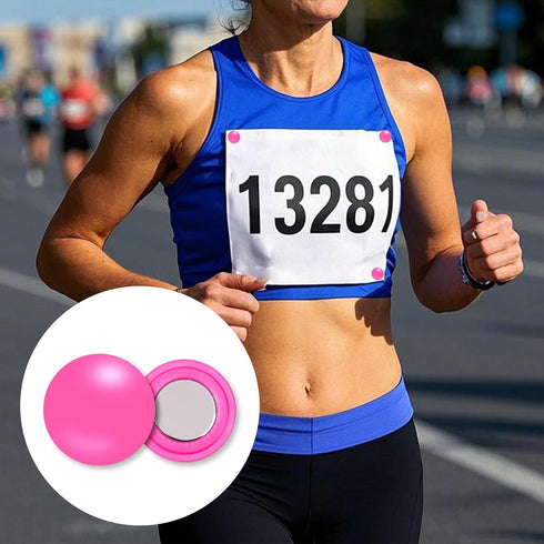 BOXOB 10 Pairs Magnetic Race Bib Clips, Marathon Essentials Race Number Buckle Running Bib Magnets Pins Holder