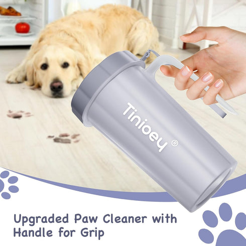Dog Paw Cleaner for Large Dogs with Handle, Foot Washer for Muddy Paws (Gray)