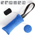Dingo Gear Tug Toy for Dog Training, Agility Tug of War, French Linen Dog Bumper with Handle, 8" Blue