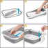 17.7'' Tlence Collapsible Small Cat Litter Box, Open Foldable Kittens Potty with Scoop, Shallow Anti Splash Travel Cat