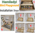 Hamiledyi Parrots Playground Bird Play Gym Wood Perch Stand Colours Climb Ladders Swing Chewing Toys with Parakeet