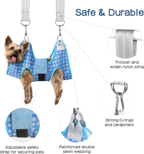 Dog Grooming Hammock Harness for Cats & Dogs, Sling for Nail Clipping/Trimming