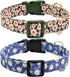Flower Patterns Dog Collar with Accessories, Soft Cotton for Small, Medium, Large Female and Male Dogs (Daisy & Wild