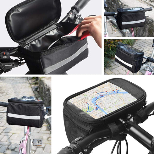 Kids Bike Basket with Phone Mount and Cooler, Toddler Bike Handlebar Bag for Girls & Boys