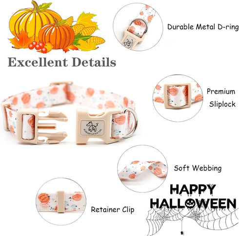 Elegant Little Tail Dog Collar, Halloween Adjustable Collar for Small Medium Large Dogs with Quick Release Buckle (XS,